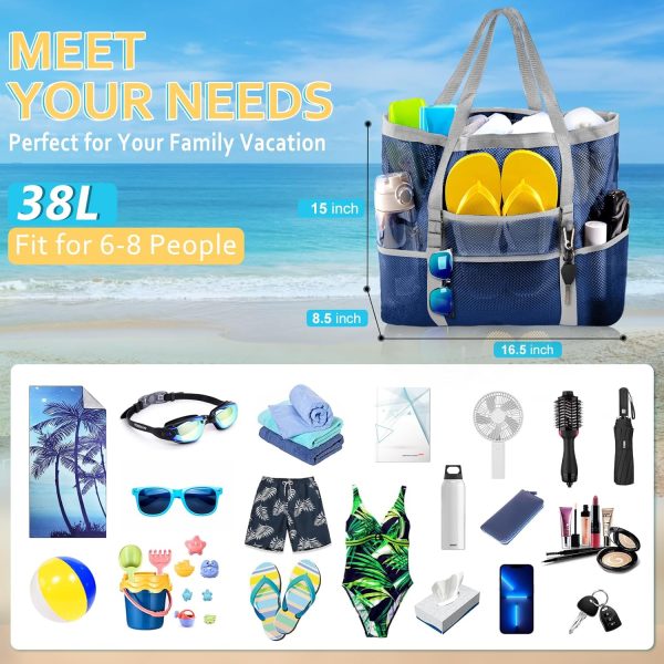 Mesh Beach Bag - Large Tote Bag for Family, Toys & Vacation Essentials - Image 31