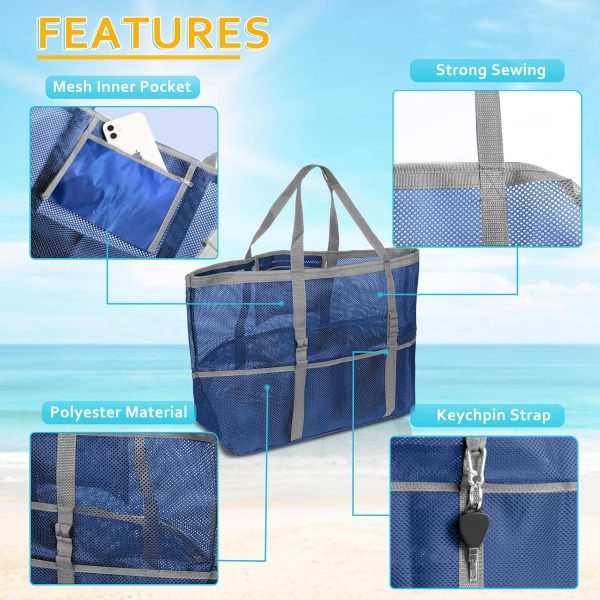 Mesh Beach Bag - Large Tote Bag for Family, Toys & Vacation Essentials - Image 32