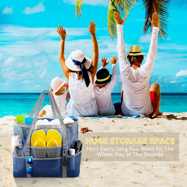 Mesh Beach Bag - Large Tote Bag for Family, Toys & Vacation Essentials - Image 35