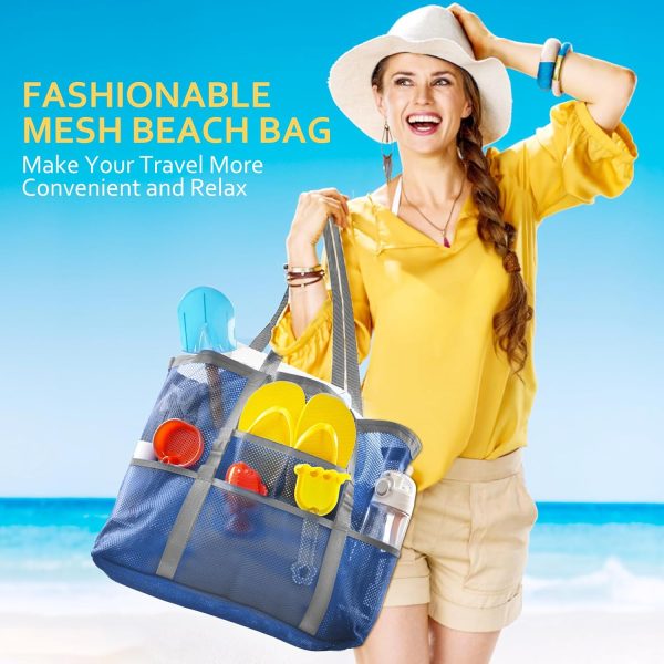 Mesh Beach Bag - Large Tote Bag for Family, Toys & Vacation Essentials - Image 36
