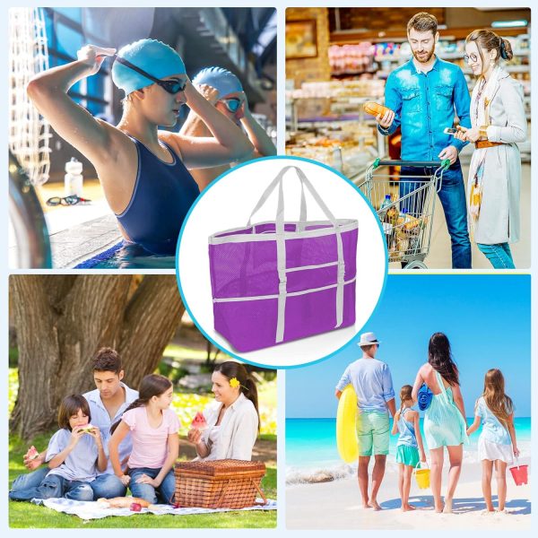 Mesh Beach Bag - Large Tote Bag for Family, Toys & Vacation Essentials - Image 41