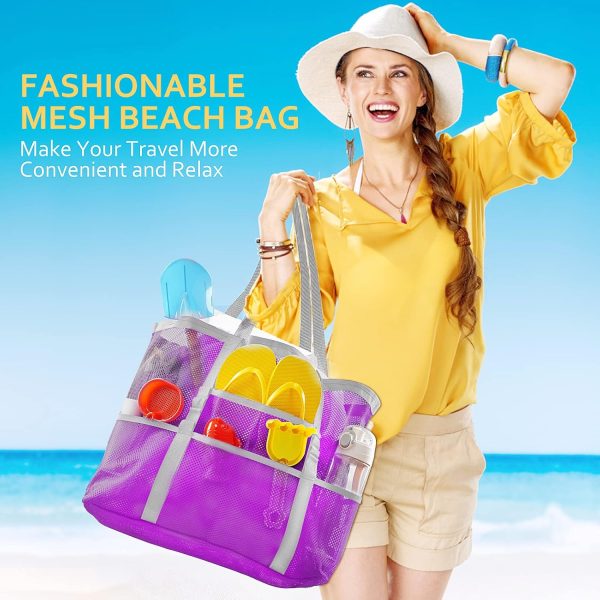 Mesh Beach Bag - Large Tote Bag for Family, Toys & Vacation Essentials - Image 43