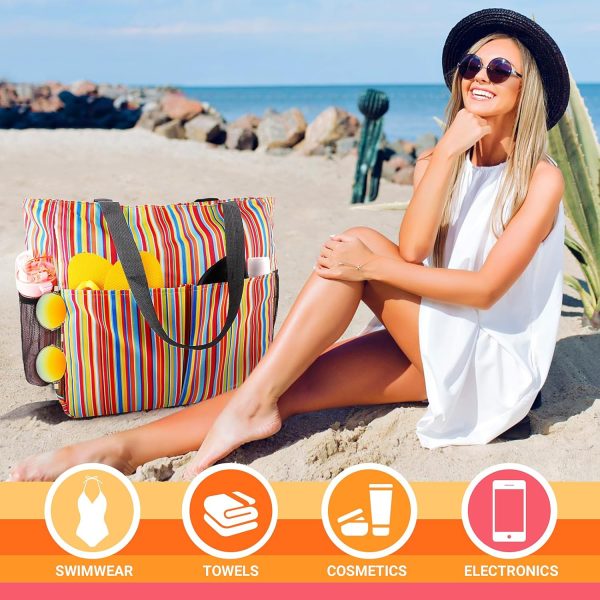 Mesh Beach Bag - Large Tote Bag for Family, Toys & Vacation Essentials - Image 48