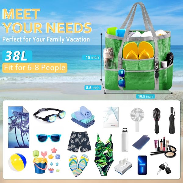 Mesh Beach Bag - Large Tote Bag for Family, Toys & Vacation Essentials - Image 52