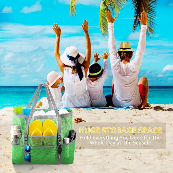 Mesh Beach Bag - Large Tote Bag for Family, Toys & Vacation Essentials - Image 56