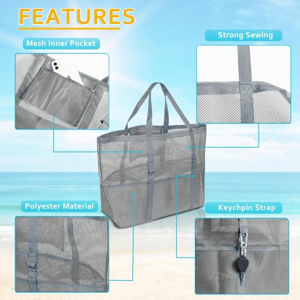 Mesh Beach Bag - Large Tote Bag for Family, Toys & Vacation Essentials - Image 62