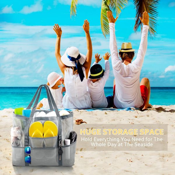 Mesh Beach Bag - Large Tote Bag for Family, Toys & Vacation Essentials - Image 64