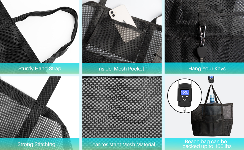 mesh beach tote bag