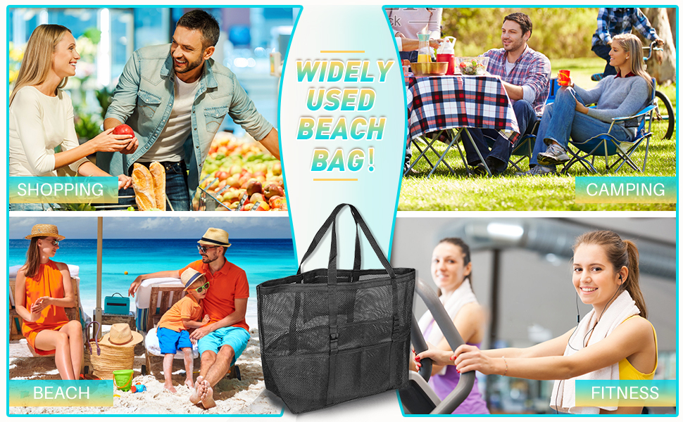 mesh beach tote