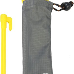 Plastic Stakes by BEARZ Outdoor. Small Tarp Stakes/ Tent Spikes for Sand, Lawn, Beach Blankets. Compact & Lightweight Tent Pegs with an Anchor. Safety Yellow (5.9″ Pack of 4)