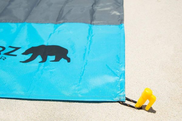 Plastic Stakes by BEARZ Outdoor. Small Tarp Stakes/ Tent Spikes for Sand, Lawn, Beach Blankets. Compact & Lightweight Tent Pegs with an Anchor. Safety Yellow (5.9″ Pack of 4) - Image 5