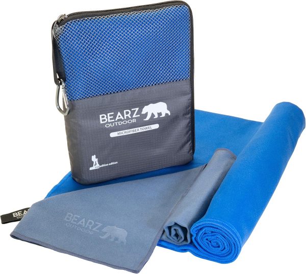 Microfiber Towel Set by BEARZ Outdoor. Microfiber Towels for Body, Workout Towel, Camp Towel, Yoga Towel, Sweat Towel, Microfiber Beach Towel, Travel Towel. Fast Drying & Compact. Free Face Towel - Image 7