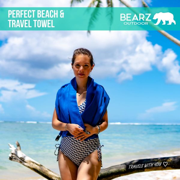 Microfiber Towel Set by BEARZ Outdoor. Microfiber Towels for Body, Workout Towel, Camp Towel, Yoga Towel, Sweat Towel, Microfiber Beach Towel, Travel Towel. Fast Drying & Compact. Free Face Towel - Image 8