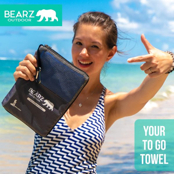 Microfiber Towel Set by BEARZ Outdoor. Microfiber Towels for Body, Workout Towel, Camp Towel, Yoga Towel, Sweat Towel, Microfiber Beach Towel, Travel Towel. Fast Drying & Compact. Free Face Towel - Image 10