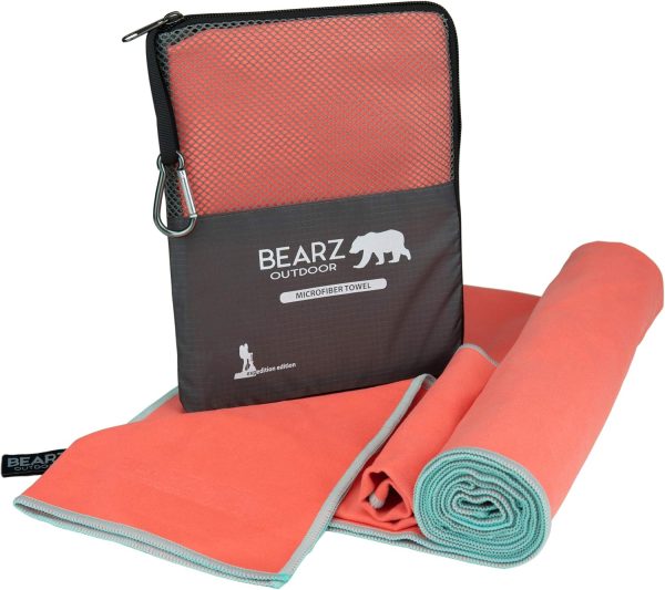 Microfiber Towel Set by BEARZ Outdoor. Microfiber Towels for Body, Workout Towel, Camp Towel, Yoga Towel, Sweat Towel, Microfiber Beach Towel, Travel Towel. Fast Drying & Compact. Free Face Towel - Image 16