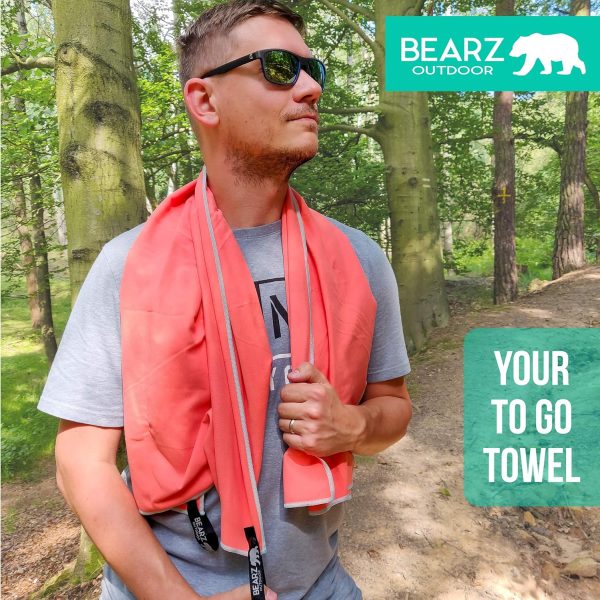 Microfiber Towel Set by BEARZ Outdoor. Microfiber Towels for Body, Workout Towel, Camp Towel, Yoga Towel, Sweat Towel, Microfiber Beach Towel, Travel Towel. Fast Drying & Compact. Free Face Towel - Image 20