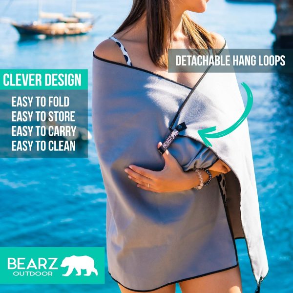 Microfiber Towel Set by BEARZ Outdoor. Microfiber Towels for Body, Workout Towel, Camp Towel, Yoga Towel, Sweat Towel, Microfiber Beach Towel, Travel Towel. Fast Drying & Compact. Free Face Towel - Image 26