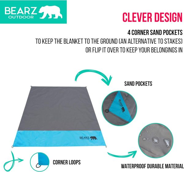 Pocket Blanket - Beach Blanket Waterproof Sandproof, Picnic Blankets Waterproof Foldable, Lightweight & Compact for Hiking, Camping, Travel, Festival Accessories - Image 6