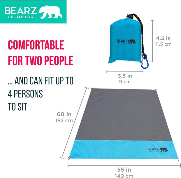 Pocket Blanket - Beach Blanket Waterproof Sandproof, Picnic Blankets Waterproof Foldable, Lightweight & Compact for Hiking, Camping, Travel, Festival Accessories - Image 7