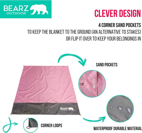 Pocket Blanket - Beach Blanket Waterproof Sandproof, Picnic Blankets Waterproof Foldable, Lightweight & Compact for Hiking, Camping, Travel, Festival Accessories - Image 13