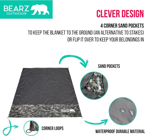 Pocket Blanket - Beach Blanket Waterproof Sandproof, Picnic Blankets Waterproof Foldable, Lightweight & Compact for Hiking, Camping, Travel, Festival Accessories - Image 19